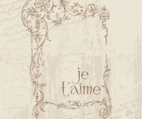 Hand drawn Retro flower Decoration background vector 01