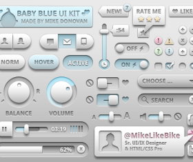 Vivid Baby Blue Button psd