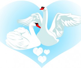 Vivid swans elements vector 02