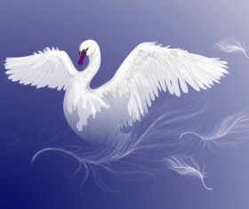 Vivid swans elements vector 05