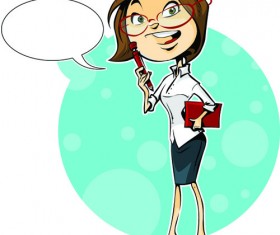 Set of Business woman Image vector 05