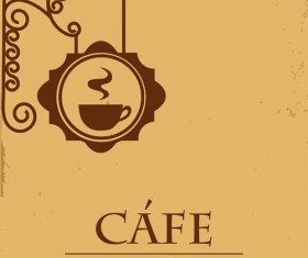 Vector of Vintage cafe menu background art 01