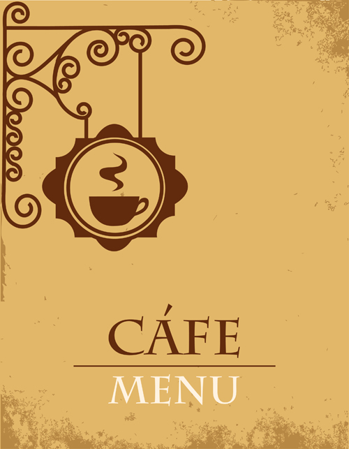 Vector of Vintage cafe menu background art 01