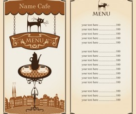 Vector of Vintage cafe menu background art 05