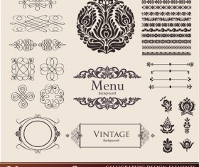 Vintage Calligraphic and decoration Borders vector 01