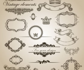 Vintage Calligraphic and decoration Borders vector 02