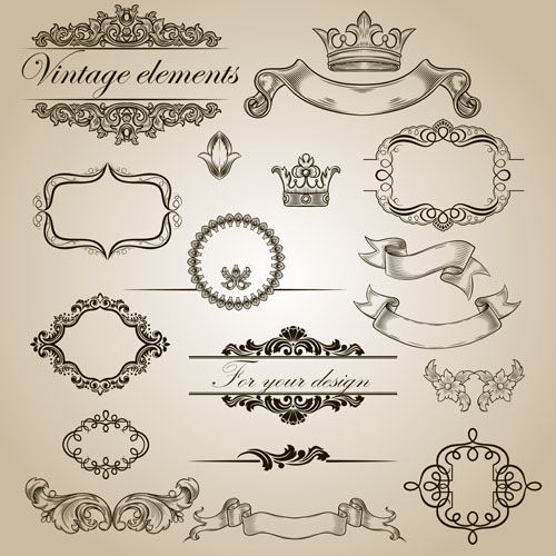 Vintage Calligraphic and decoration Borders vector 02