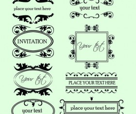 Vintage Calligraphic and decoration Borders vector 03