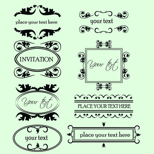Vintage Calligraphic and decoration Borders vector 03