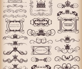 Vintage Calligraphic and decoration Borders vector 04