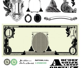 Set of Dollar design elements vecot 01