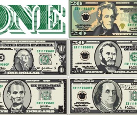 Set of Dollar design elements vecot 02