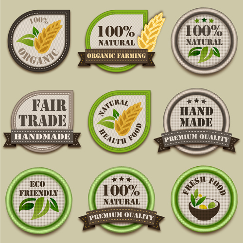 eco and food label vector art