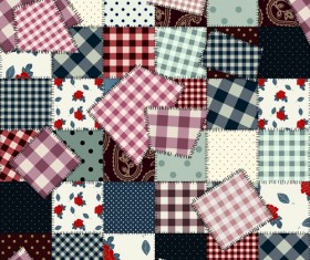 Set of Different Fabric patterns vector 04