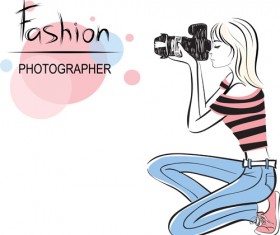 Set of Fashion Beautiful Girls vector 01