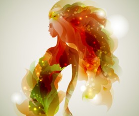 Set of Fashion Beautiful Girls vector 02