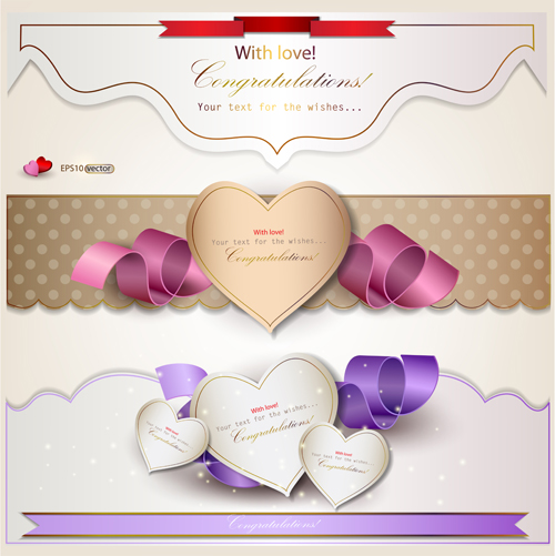 Set of Cute Gift cards vector 02