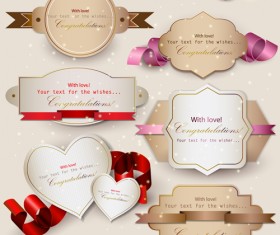 Set of Cute Gift cards vector 03