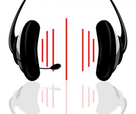 Set of Headphone elements vector 01