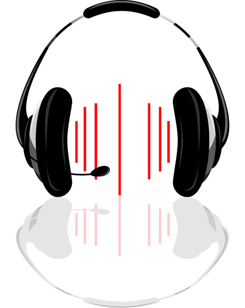 Set of Headphone elements vector 01