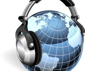 Set of Headphone elements vector 04