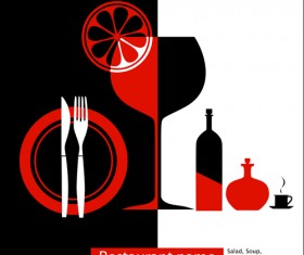 Elements of commonly Restaurant Menu cover vector 03