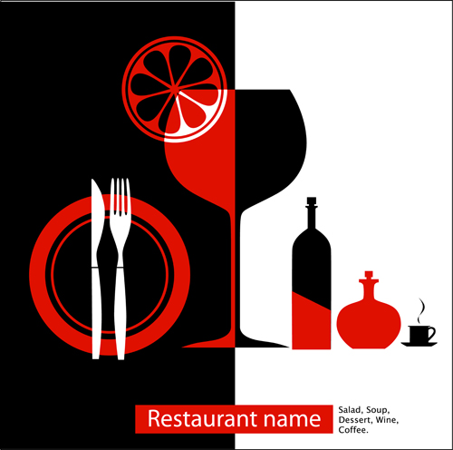 Elements of commonly Restaurant Menu cover vector 03