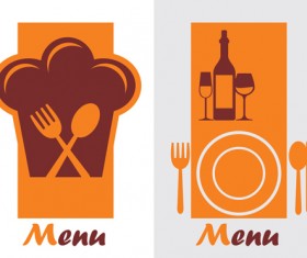Elements of commonly Restaurant Menu cover vector 04