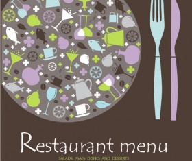 Elements of commonly Restaurant Menu cover vector 05