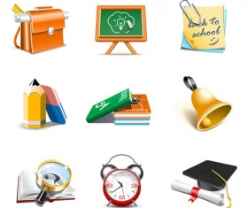 office Tool and school elements icon vector 04