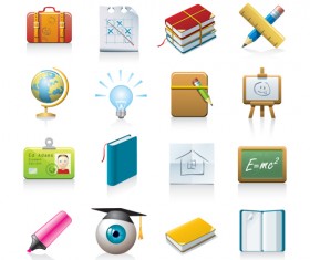 office Tool and school elements icon vector 05