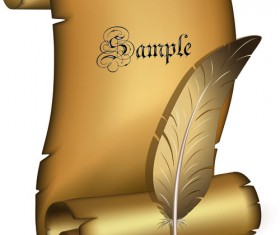 Set of old parchment Scrolls vector 03