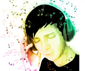 music Note and People vector 03