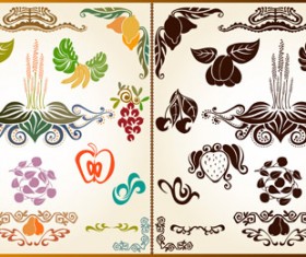 Various Plant Decoration pattern vector 01