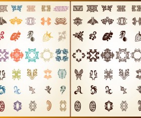 Various Plant Decoration pattern vector 02