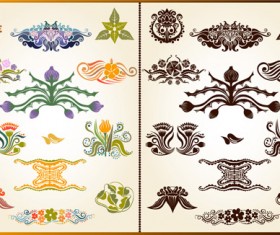 Various Plant Decoration pattern vector 03
