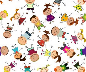 Playing children Cartoon vector set 02