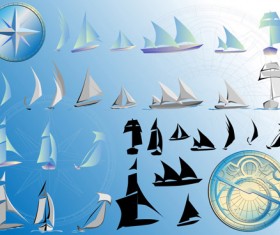ships design elements vector set 05