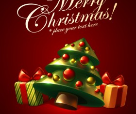 Cute Christmas elements cards vector 05