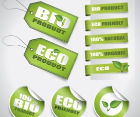 eco Stickers and Tag vector