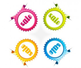 Sale and eco Stickers vector set 02