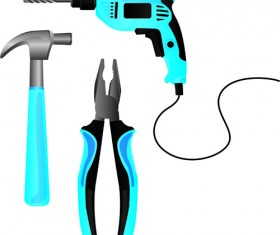 Various building tools elements vector set 03