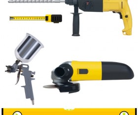 Various building tools elements vector set 04