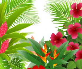 Elements of Tropical Scenery background vector 02