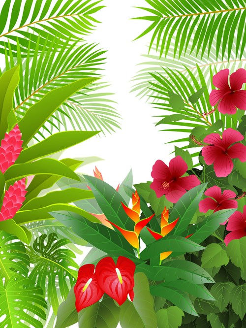 Elements of Tropical Scenery background vector 02 free download