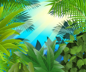 Elements of Tropical Scenery background vector 05
