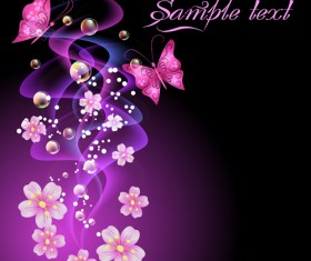 Beautiful Flowers elements background vector 02