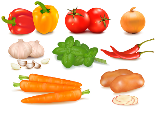 Set of Different Vegetable mix vector 02 free download