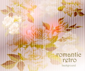 Elements of Vintage background with flowers vector graphics 01