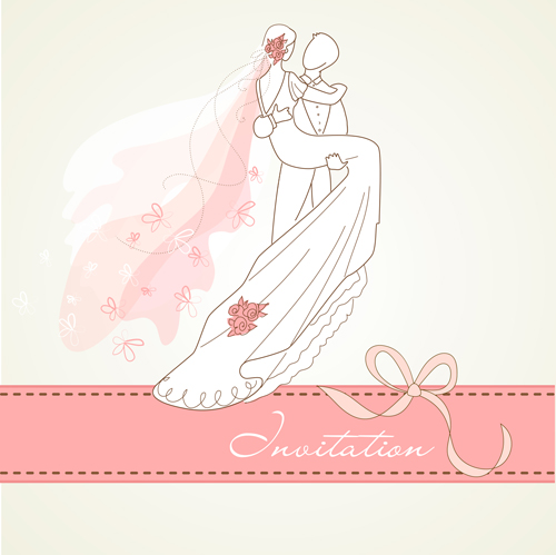 Romantic Wedding elements Backgrounds vector 03